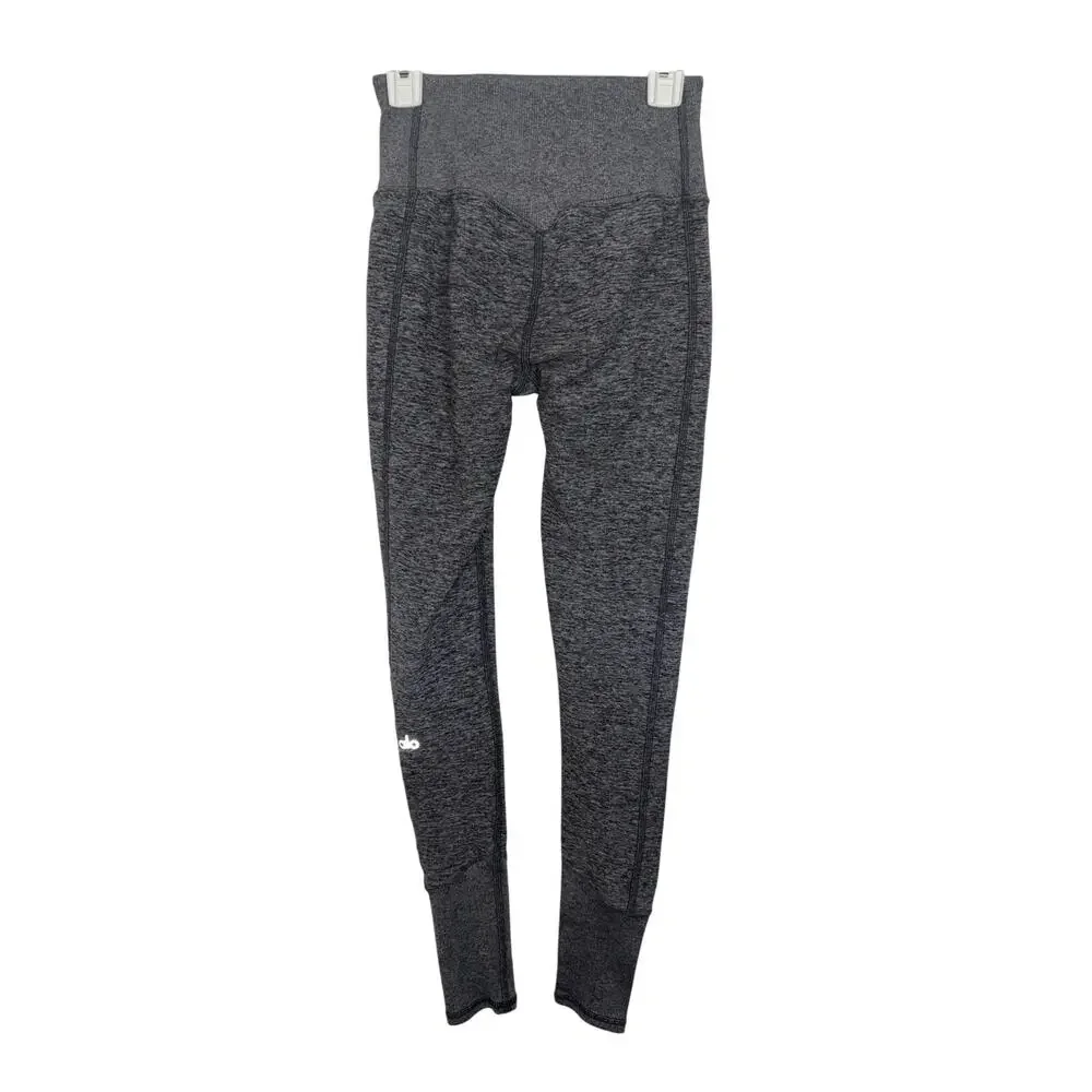 Alo Yoga High Waist Alosoft Lounge Leggings Dark Grey XS Stretch Gym